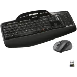 Logitech MK710 Wireless Keyboard and Mouse Combo — Includes Keyboard and Mouse, Stylish Design, Built-In LCD Status Dashboard, Long Battery Life