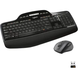 Logitech MK710 Wireless Keyboard and Mouse Combo — Includes Keyboard and Mouse, Stylish Design, Built-In LCD Status Dashboard, Long Battery Life