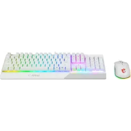 MSI Vigor GK30 Gaming Keyboard & GM11 Gaming Mouse Combo - Mechanical Membrane Switches, 6-Zone RGB, Water Repellent & Splash-Proof, 5000 DPI - White