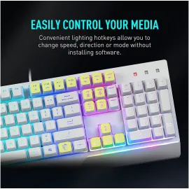 MSI Vigor GK30 Gaming Keyboard & GM11 Gaming Mouse Combo - Mechanical Membrane Switches, 6-Zone RGB, Water Repellent & Splash-Proof, 5000 DPI - White