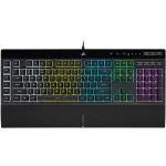 Corsair K55 RGB PRO Membrane Wired Gaming Keyboard – IP42 Dust and Spill-Resistant, 6 Macro Keys w/ Elgato Integration, iCUE Compatible – Black