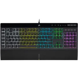 Corsair K55 RGB PRO Membrane Wired Gaming Keyboard – IP42 Dust and Spill-Resistant, 6 Macro Keys w/ Elgato Integration, iCUE Compatible – Black