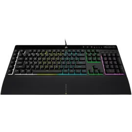 Corsair K55 RGB PRO Membrane Wired Gaming Keyboard – IP42 Dust and Spill-Resistant, 6 Macro Keys w/ Elgato Integration, iCUE Compatible – Black