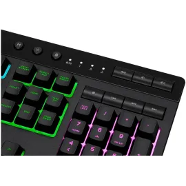 Corsair K55 RGB PRO Membrane Wired Gaming Keyboard – IP42 Dust and Spill-Resistant, 6 Macro Keys w/ Elgato Integration, iCUE Compatible – Black