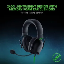 Razer BlackShark V2 X Gaming Headset: 7.1 Surround Sound Capable - 50mm Drivers - Memory Foam Cushion - for PC, PS4, Nintendo Switch - 3.5mm Headphone Jack - Classic Black