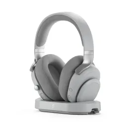 Fractal Design Scape Light RGB Wireless Gaming Headset w/ Immersive Audio, USB Dongle & BT 5.3, Charging Stand, 40-Hr Battery, compatible with PC, Mac, PS4, PS5, Switch, Mobile - Gray