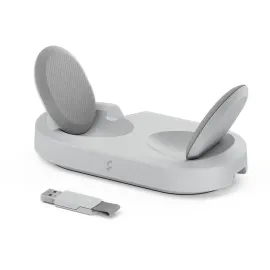 Fractal Design Scape Light RGB Wireless Gaming Headset w/ Immersive Audio, USB Dongle & BT 5.3, Charging Stand, 40-Hr Battery, compatible with PC, Mac, PS4, PS5, Switch, Mobile - Gray