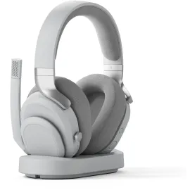 Fractal Design Scape Light RGB Wireless Gaming Headset w/ Immersive Audio, USB Dongle & BT 5.3, Charging Stand, 40-Hr Battery, compatible with PC, Mac, PS4, PS5, Switch, Mobile - Gray