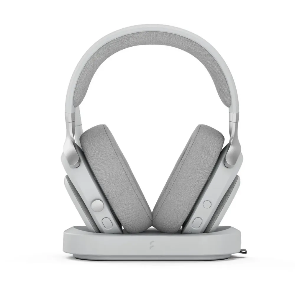 Fractal Design Scape Light RGB Wireless Gaming Headset w/ Immersive Audio, USB Dongle & BT 5.3, Charging Stand, 40-Hr Battery, compatible with PC, Mac, PS4, PS5, Switch, Mobile - Gray