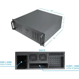Rosewill 4U Server Chassis Rackmount Case | 11x 3.5" Bays, 3x 2.5" Devices| ATX, CEB Compatible | 2 120mm PWM Fan, 2 80mm PWM Fans | 2x USB 3.0, 1 USB-C 3.1 | Front Panel Lock and Key