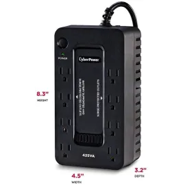 CyberPower ST425 Standby UPS Systems - 425VA/260W, 120 VAC, NEMA 5-15P, Compact, 8 Outlets