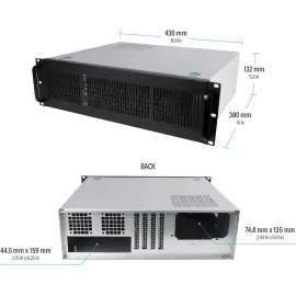 Rosewill 3U Server Chassis Rackmount Case, 6x 3.5" Bays, ATX Compatible, 2x 80mm Fans, 2x USB 3.0, Silver/Black