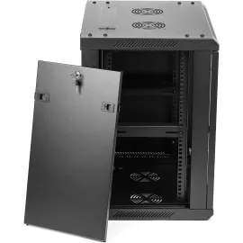 Rosewill 12U Server Rack Enclosure with Glass Door, Locks, & Removable Side Panels Wall Mount Network Cabinet 19 Inch Rack 17.7 Inches Deep Fully Assemble