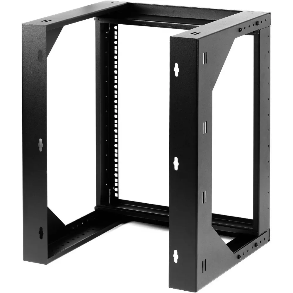 Rosewill 12U Server Rack with Swing Gate -Wall Mount Rack for 19 Inch IT Equipment Open Frame Rack–Network Rack Wall Mount for AV & Server Equipment Adjustable Depth 18 inches to 26 inches 9U Rack, BK