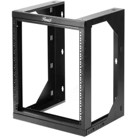 Rosewill 12U Server Rack with Swing Gate -Wall Mount Rack for 19 Inch IT Equipment Open Frame Rack–Network Rack Wall Mount for AV & Server Equipment Adjustable Depth 18 inches to 26 inches 9U Rack, BK