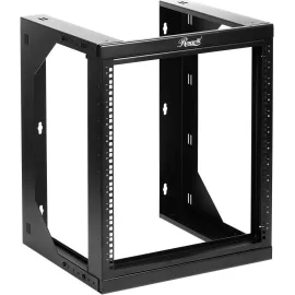 Rosewill 12U Server Rack with Swing Gate -Wall Mount Rack for 19 Inch IT Equipment Open Frame Rack–Network Rack Wall Mount for AV & Server Equipment Adjustable Depth 18 inches to 26 inches 9U Rack, BK