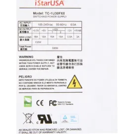 iStarUSA TC-1U30FX8 20+4Pin 300W Single 1U Flex ATX 80 Plus High Efficiency Power Supply - OEM