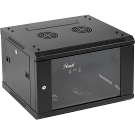 Rosewill 6U Server Rack Enclosure with Glass Door, Locks, & Removable Side Panels Wall Mount Network Cabinet 19 Inch Rack 17.7 Inches Deep Fully Assemble-RSWM-6U001