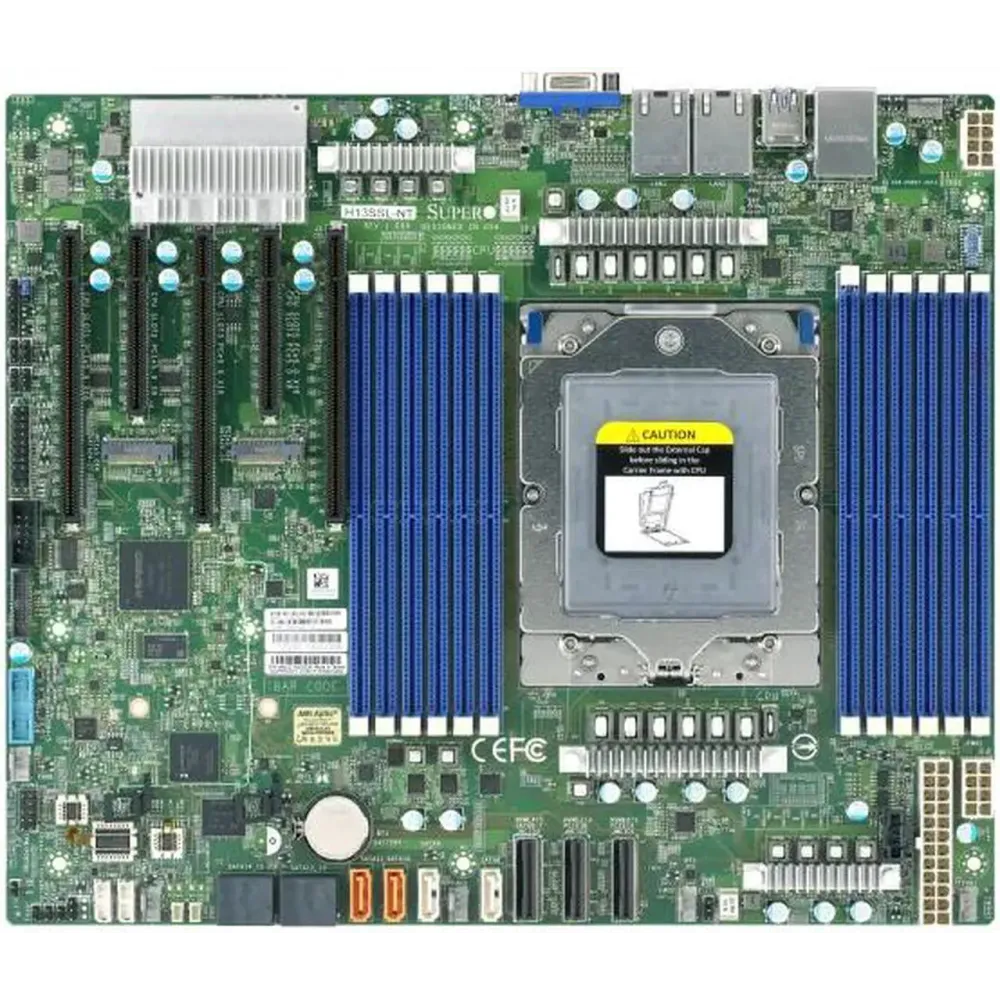 Supermicro Server Motherboard MBD-H13SSL-NT, Socket SP5 AMD 4th Gen EPYC™ 9004/9005, Up to 3TB 3DS ECC RDIMM DDR5, ATX. Support of "EPYC 5th Gen 9005 Series"