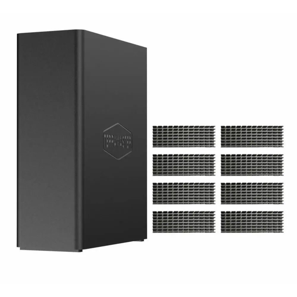 TERRAMASTER F8 SSD Plus NAS - 8Bay All SSD NAS Storage Core i3 8-Core 8-Thread CPU, 16GB DDR5 RAM, 10GbE Port, Palm-Sized Network Attached Storage Peak Performance for Business (Diskless)