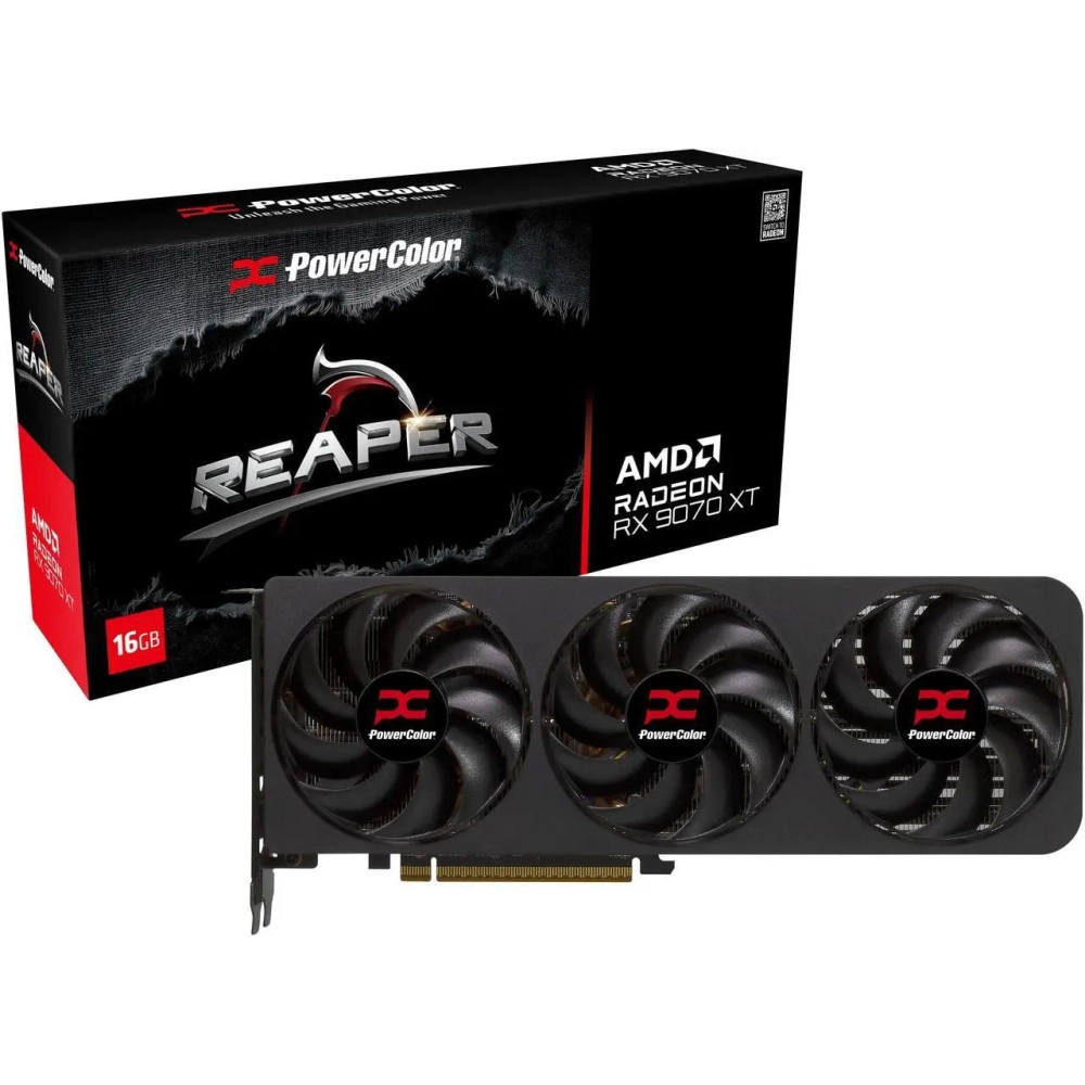 PowerColor Reaper Radeon RX 9070 XT 16GB GDDR6 PCI Express 5.0 x16 RDNA 4 ATX Graphics Card
