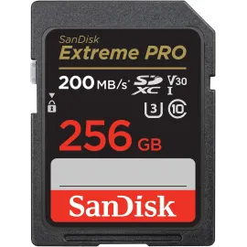 SanDisk 256GB Extreme Pro SDXC UHS-I/U3 V30 Class 10 Memory Card, Speed Up to 200MB/s