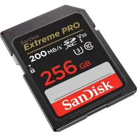 SanDisk 256GB Extreme Pro SDXC UHS-I/U3 V30 Class 10 Memory Card, Speed Up to 200MB/s