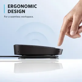 Anker PowerConf S330 USB Speakerphone, Conference Microphone for Home Office, Smart Voice Enhancement, Plug and Play, 360° Voice Coverage via 4 Microphones, and Powerful Sound