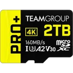 Team 2TB Pro+ microSDXC UHS-I/U3 Class 10 Memory Card with Adapter, compatible with Nintendo-Switch, Steam Deck, and ROG Ally, Speed Up to 160MB/s