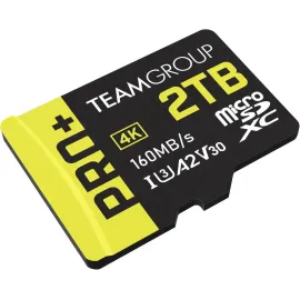 Team 2TB Pro+ microSDXC UHS-I/U3 Class 10 Memory Card with Adapter, compatible with Nintendo-Switch, Steam Deck, and ROG Ally, Speed Up to 160MB/s