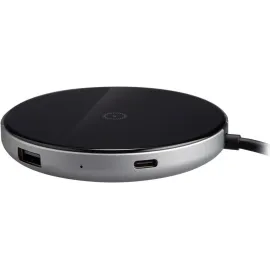 Rosewill 60W Five-Port Wireless Charger and Data Transfer USB Hub with 1 USB-C Port, 3 USB-A Ports and 1 HDMI Port with 4K Ultra HD, USB-C Power Delivery, Qi-Certified, Black