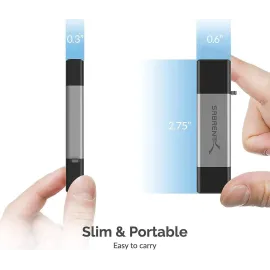 SABRENT USB 3.0 and USB Type-C OTG Card Reader Supports SD, SDHC, SDXC, MMC/MicroSD, T-Flash