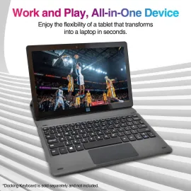 Fusion5 10.1" Windows 11 Tablet PC - Ultra Slim Full HD Tablet Computer - 8GB RAM, 128GB Storage, 10 Inch Display, 5G WiFi, Quad-Core CPU, USB 3.0, Micro HDMI, Dual Cameras, Bluetooth