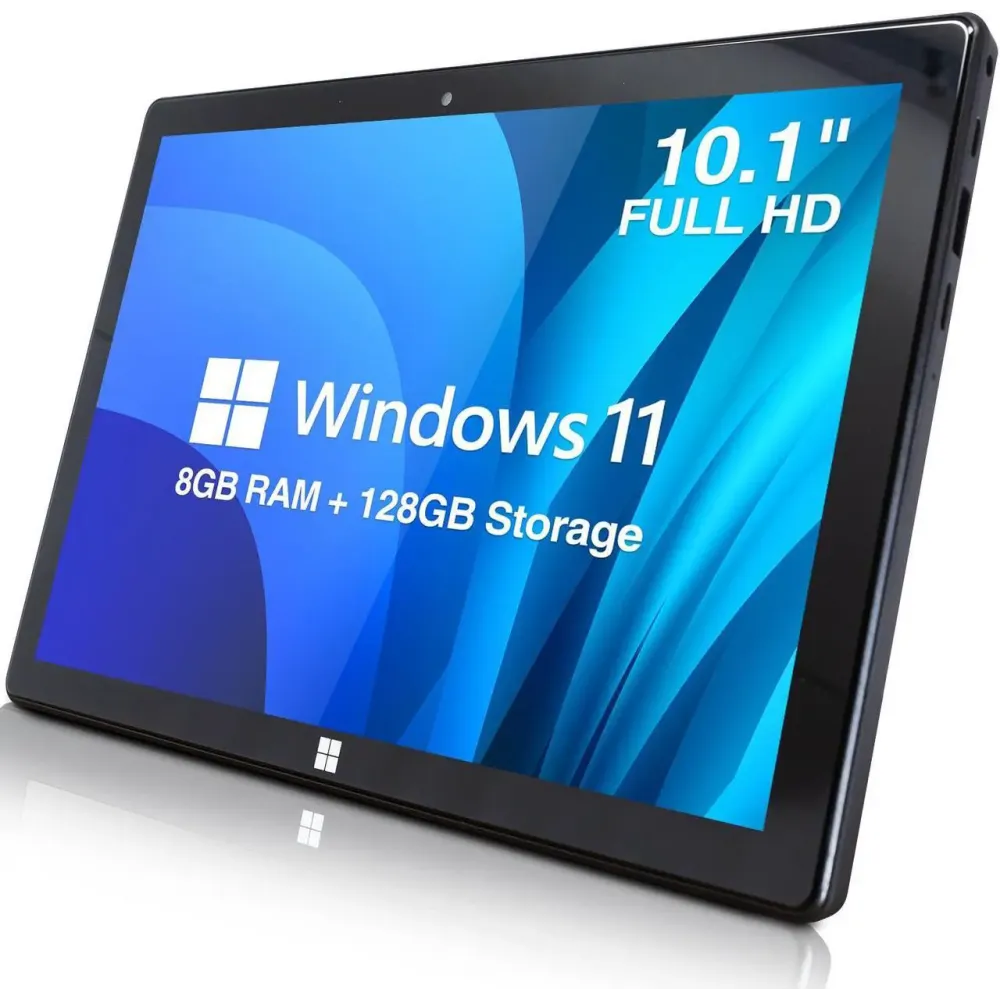 Fusion5 10.1" Windows 11 Tablet PC - Ultra Slim Full HD Tablet Computer - 8GB RAM, 128GB Storage, 10 Inch Display, 5G WiFi, Quad-Core CPU, USB 3.0, Micro HDMI, Dual Cameras, Bluetooth