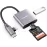 Duomigo 3-in-2 USB C SD TF Card Reader for iPhone/iPad/Mac/Laptop, Dual Connector Memory Card Adapter with USB OTG, Plug and Play
