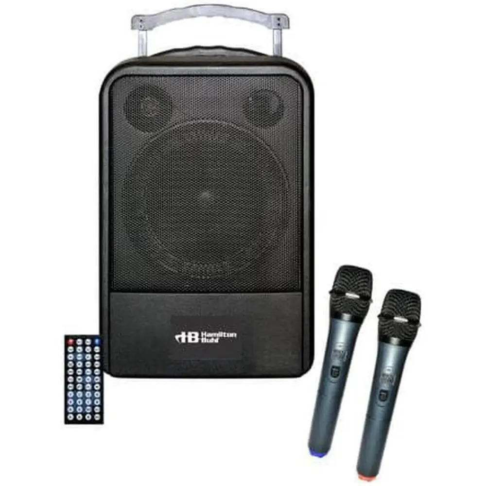 HamiltonBuhl High Quality PA System - DVD/CD/MP3 Bluetooth and Wireless Handheld Microphones