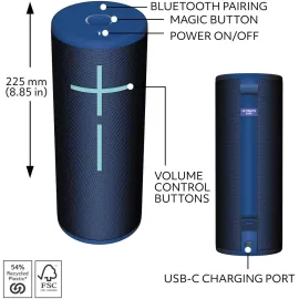 Ultimate Ears BOOM 4 Wireless Bluetooth Speaker - Blue