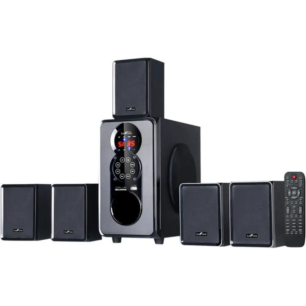 BeFree Sound BFS-455 5.1 CH 45W 5.1 Channel Surround Sound Bluetooth Speaker System, Black System