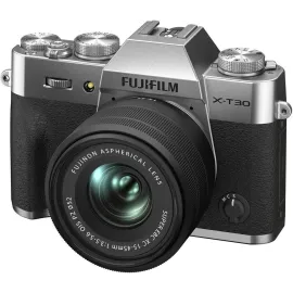 FUJIFILM X-T30 II Mirrorless Camera with XC 15-45mm OIS PZ Lens (Silver)