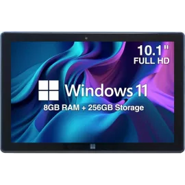 Fusion5 10.1" Windows 11 Tablet PC - Intel 13th Gen - 8GB RAM, 256GB SSD Storage, Quad-Core CPU, 10 Inch Full HD Display, USB 3.0, Micro HDMI, Expandable Storage, HD Webcam