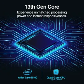 Fusion5 10.1" Windows 11 Tablet PC - Intel 13th Gen - 8GB RAM, 256GB SSD Storage, Quad-Core CPU, 10 Inch Full HD Display, USB 3.0, Micro HDMI, Expandable Storage, HD Webcam