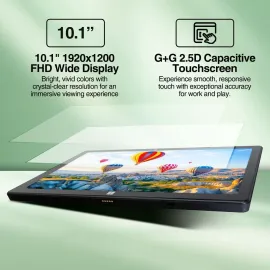 Fusion5 10.1" Windows 11 Tablet PC - Intel 13th Gen - 8GB RAM, 256GB SSD Storage, Quad-Core CPU, 10 Inch Full HD Display, USB 3.0, Micro HDMI, Expandable Storage, HD Webcam