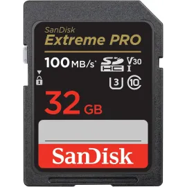 SanDisk 32GB Extreme Pro SDHC UHS-I/U3 V30 Class 10 Memory Card, Speed Up to 100MB/s