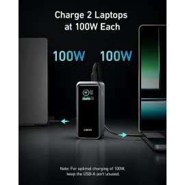 Anker Prime Power Bank, 20,000mAh Portable Charger with 200W Output, Smart Digital Display, 2 USB-C and 1 USB-A Port Compatible with iPhone 14/13 Series, Samsung, MacBook, Dell, and More