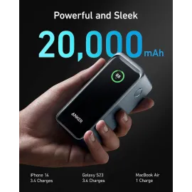 Anker Prime Power Bank, 20,000mAh Portable Charger with 200W Output, Smart Digital Display, 2 USB-C and 1 USB-A Port Compatible with iPhone 14/13 Series, Samsung, MacBook, Dell, and More