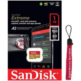 SanDisk 1TB Extreme microSDXC 160MB/s UHS-I U3 A2 microSD 1.0 TB micro SD SDXC Flash Memory Card SDSQXA1-1T00-GN6MN with OEM Lanyard
