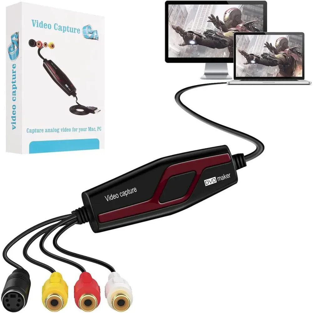 DIGITNOW Video Capture Converter, Capture Analog Video to Digital for Your Mac or Windows 10 PC, VHS to DVD