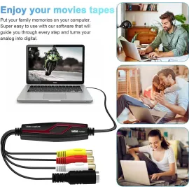 DIGITNOW Video Capture Converter, Capture Analog Video to Digital for Your Mac or Windows 10 PC, VHS to DVD