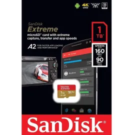 SanDisk 1TB Extreme microSDXC 160MB/s UHS-I U3 A2 microSD 1.0 TB micro SD SDXC Flash Memory Card SDSQXA1-1T00-GN6MN with OEM Lanyard