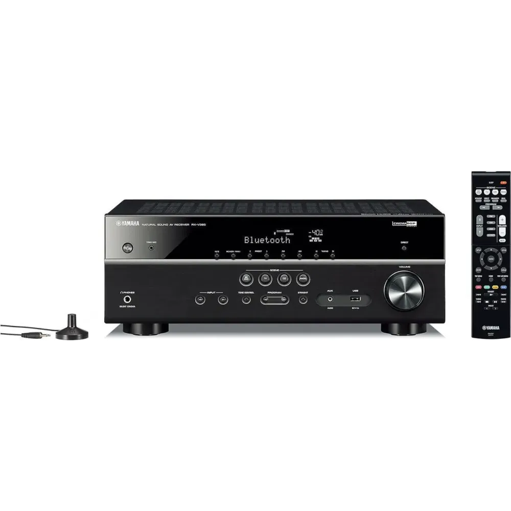 Yamaha RX-V385 Black 5.1-Channel 4K Ultra HD AV Receiver with Bluetooth